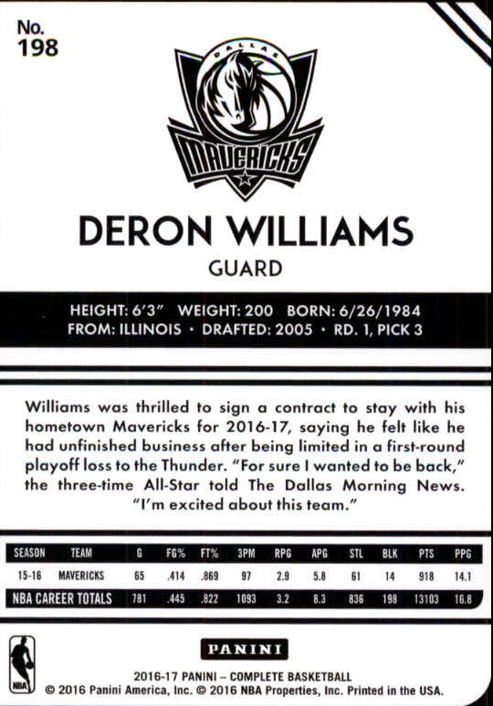 2016-17 Panini Complete BASKETBALL 101-200 You Pick - Picture 194 of 198