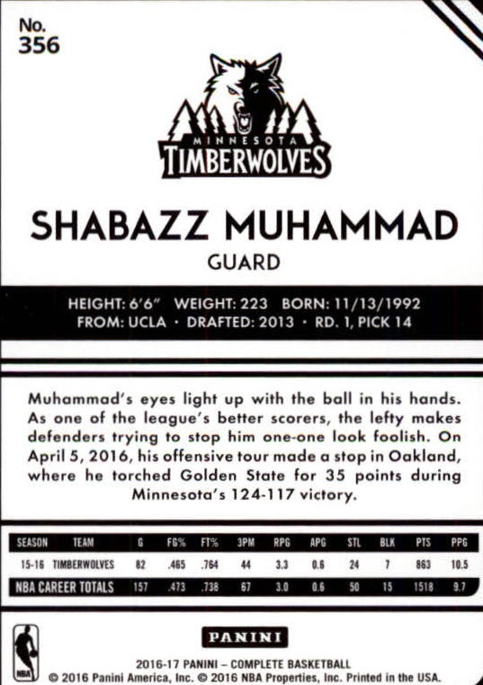 2016-17 Panini Complete BASKETBALL 301-400 You Pick - Picture 101 of 131