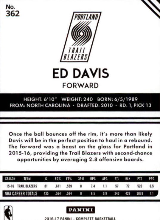 2016-17 Panini Complete BASKETBALL 301-400 You Pick - Picture 111 of 131