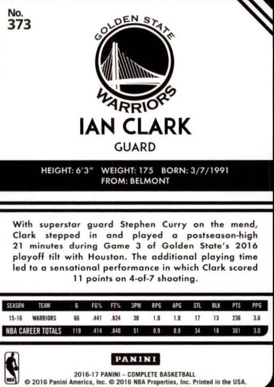 2016-17 Panini Complete BASKETBALL 301-400 You Pick - Picture 115 of 131