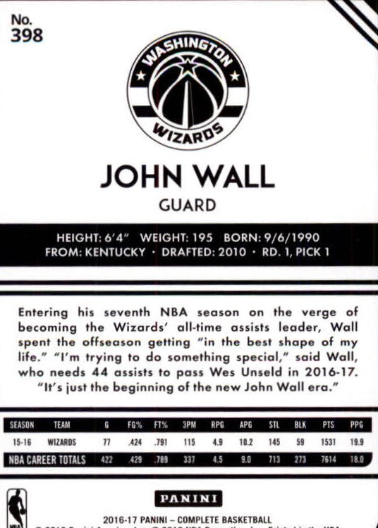 2016-17 Panini Complete BASKETBALL 301-400 You Pick - Picture 127 of 131