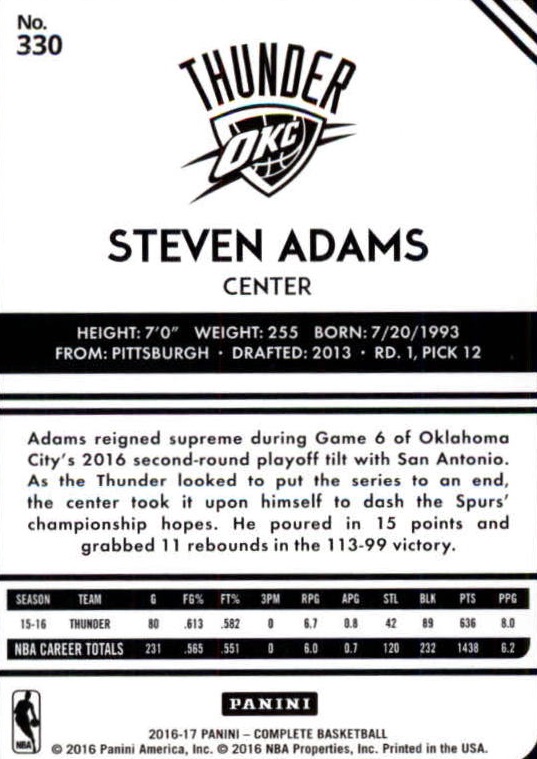 2016-17 Panini Complete Silver BASKETBALL 301-400 You Pick - Picture 33 of 111