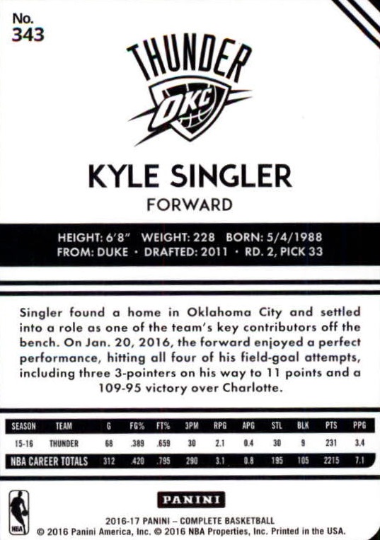 2016-17 Panini Complete Silver BASKETBALL 301-400 You Pick - Picture 47 of 111