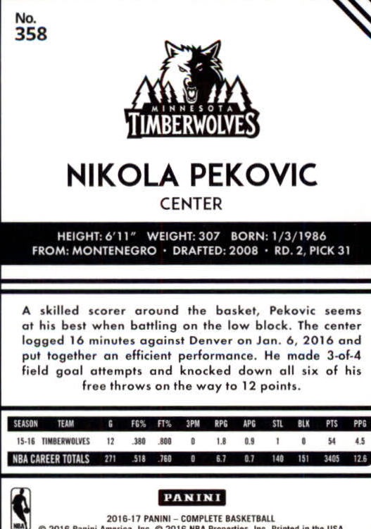 2016-17 Panini Complete Silver BASKETBALL 301-400 You Pick - Picture 61 of 111