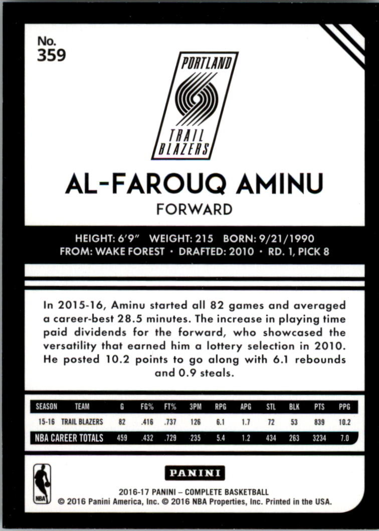 2016-17 Panini Complete Silver BASKETBALL 301-400 You Pick - Picture 63 of 111
