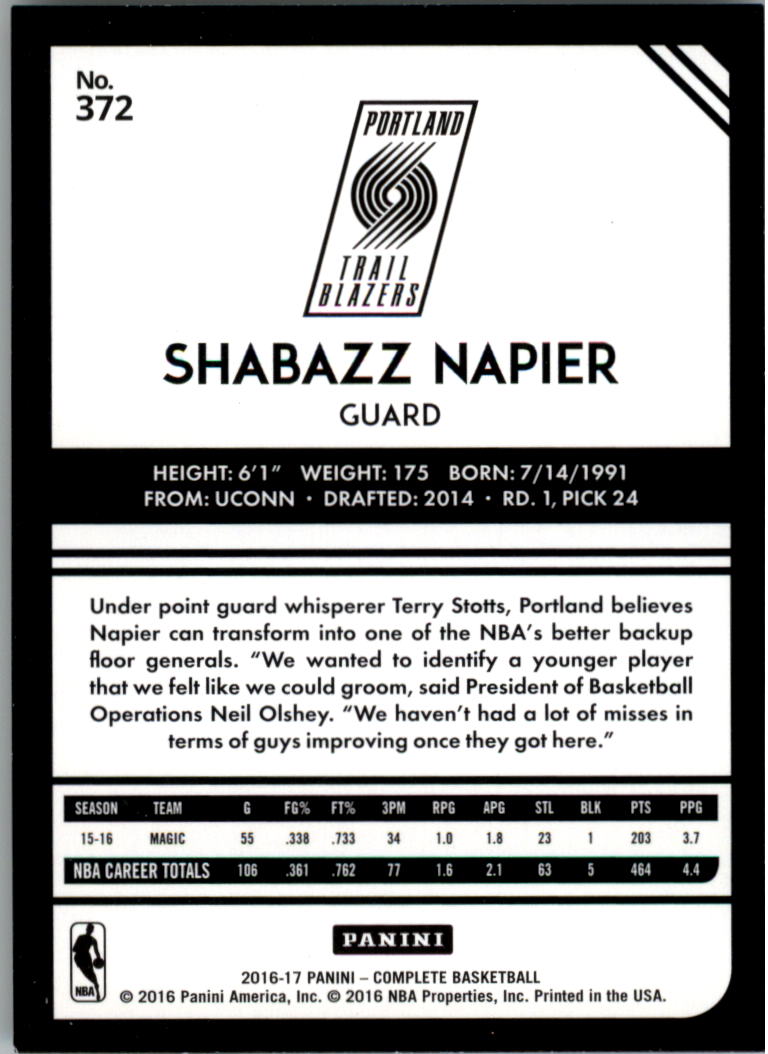 2016-17 Panini Complete Silver BASKETBALL 301-400 You Pick - Picture 79 of 111