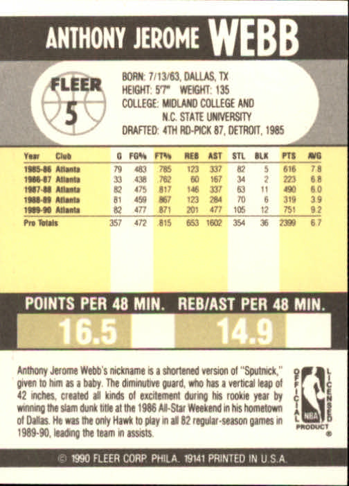1990-91 Fleer Basketball Card Pick - Picture 11 of 393