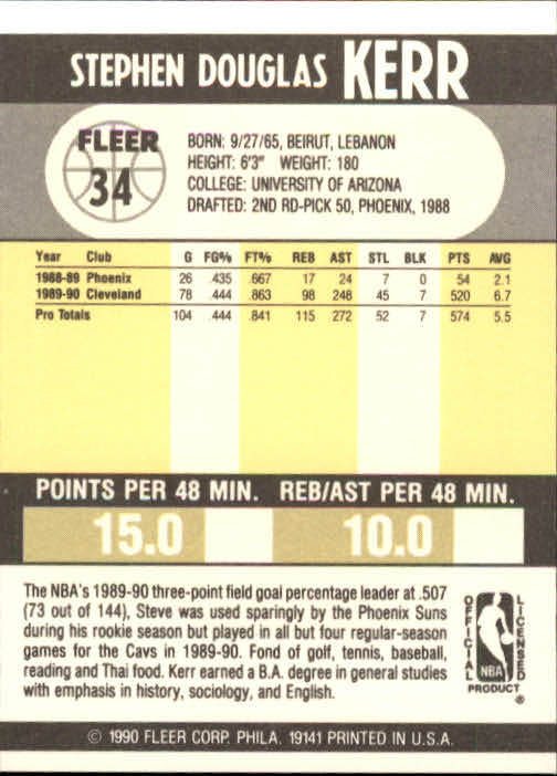 1990-91 Fleer Basketball Card Pick - Picture 65 of 393