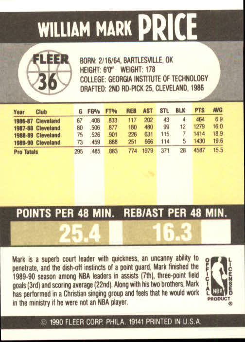 1990-91 Fleer Basketball Card Pick - Picture 69 of 393