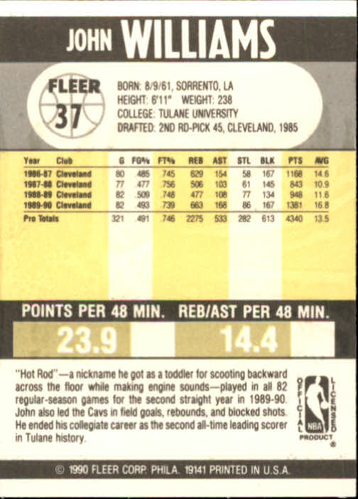 1990-91 Fleer Basketball Card Pick - Picture 71 of 393