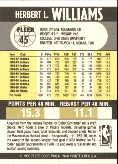 1990-91 Fleer Basketball Card Pick - Picture 87 of 393