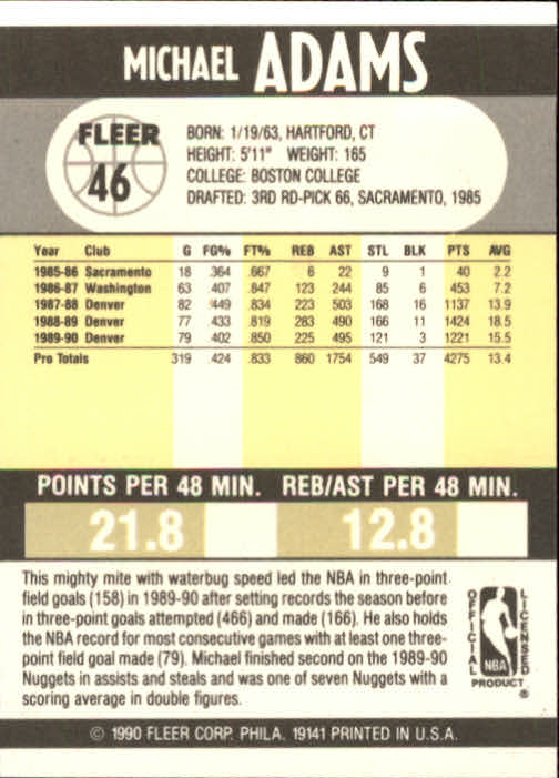 1990-91 Fleer Basketball Card Pick - Picture 89 of 393
