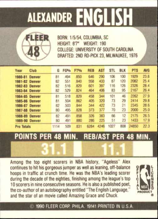 1990-91 Fleer Basketball Card Pick - Picture 93 of 393