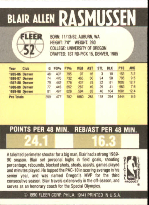 1990-91 Fleer Basketball Card Pick - Picture 101 of 393