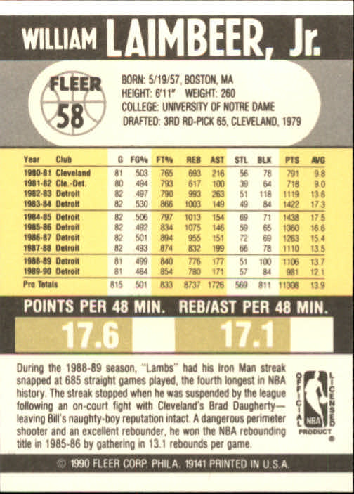 1990-91 Fleer Basketball Card Pick - Picture 113 of 393