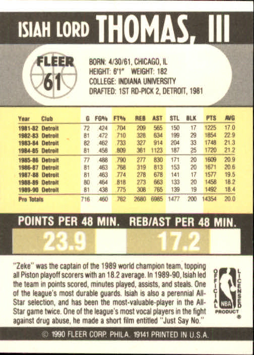 1990-91 Fleer Basketball Card Pick - Picture 119 of 393