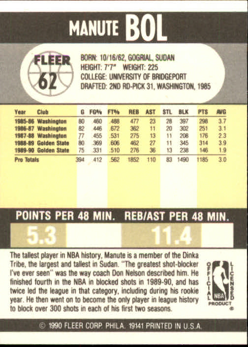 1990-91 Fleer Basketball Card Pick - Picture 121 of 393