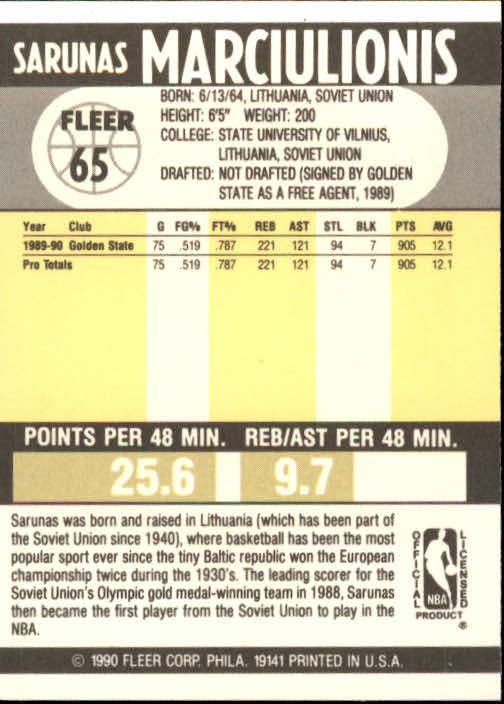 1990-91 Fleer Basketball Card Pick - Picture 127 of 393