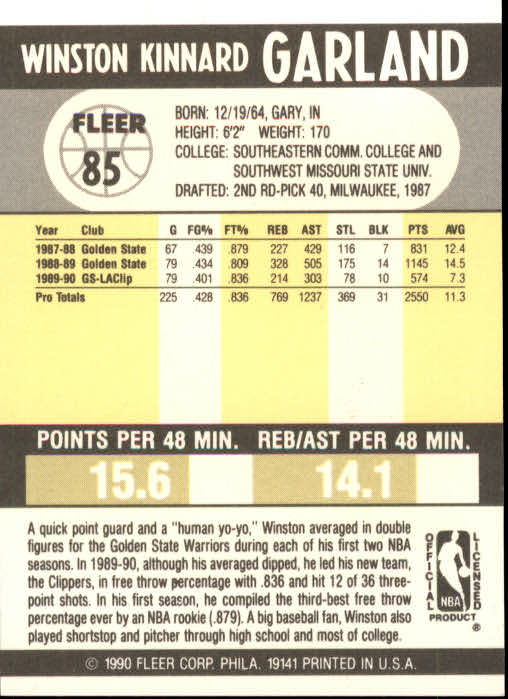 1990-91 Fleer Basketball Card Pick - Picture 167 of 393