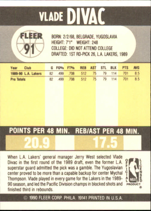 1990-91 Fleer Basketball Card Pick - Picture 179 of 393