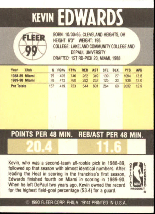 1990-91 Fleer Basketball Card Pick - Picture 195 of 393
