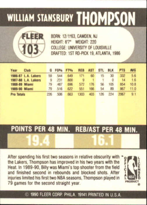 1990-91 Fleer Basketball Card Pick - Picture 203 of 393