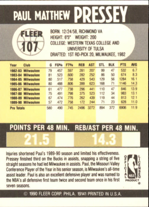 1990-91 Fleer Basketball Card Pick - Picture 211 of 393