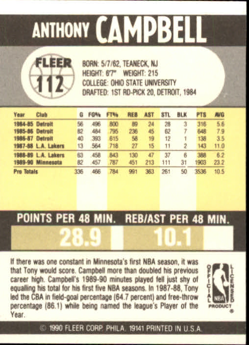 1990-91 Fleer Basketball Card Pick - Picture 221 of 393