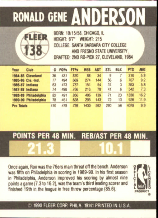 1990-91 Fleer Basketball Card Pick - Picture 273 of 393