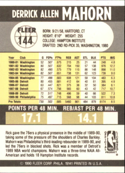 1990-91 Fleer Basketball Card Pick - Picture 285 of 393