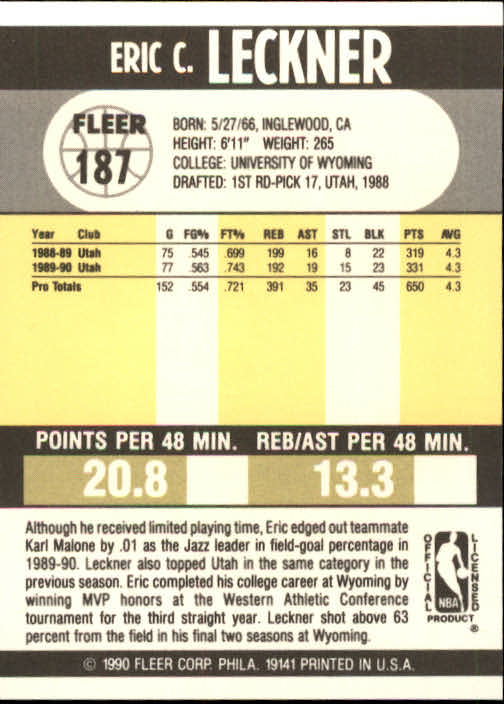 1990-91 Fleer Basketball Card Pick - Picture 371 of 393