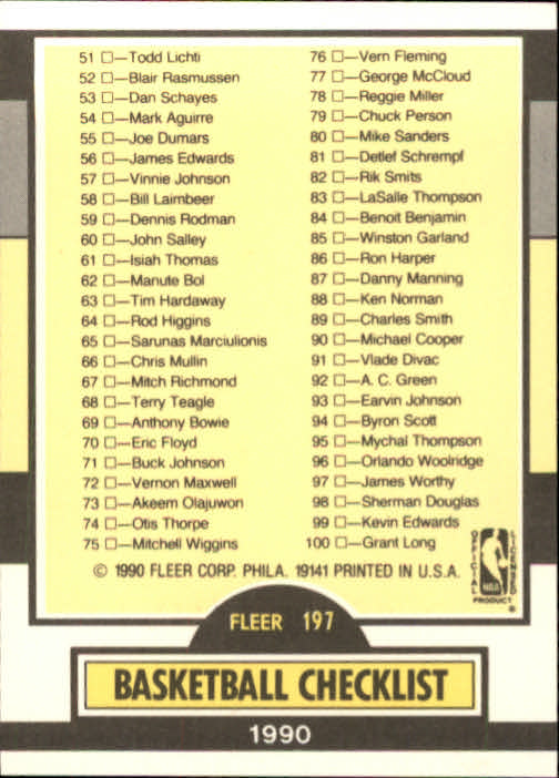 1990-91 Fleer Basketball Card Pick - Picture 391 of 393