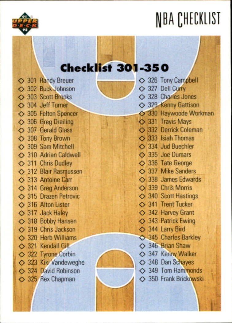 1991-92 Upper Deck Basketball Card Pick 251-500 - Picture 298 of 487