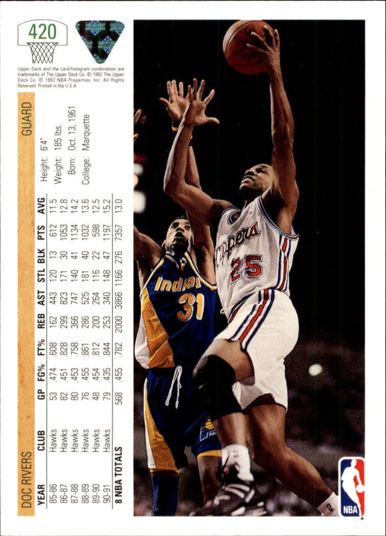 1991-92 Upper Deck Basketball Card Pick 251-500 - Picture 339 of 487