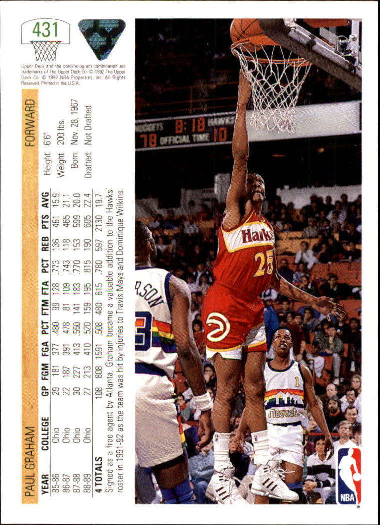 1991-92 Upper Deck Basketball Card Pick 251-500 - Picture 359 of 487