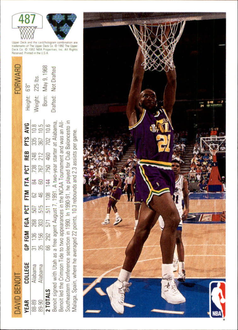 1991-92 Upper Deck Basketball Card Pick 251-500 - Picture 461 of 487