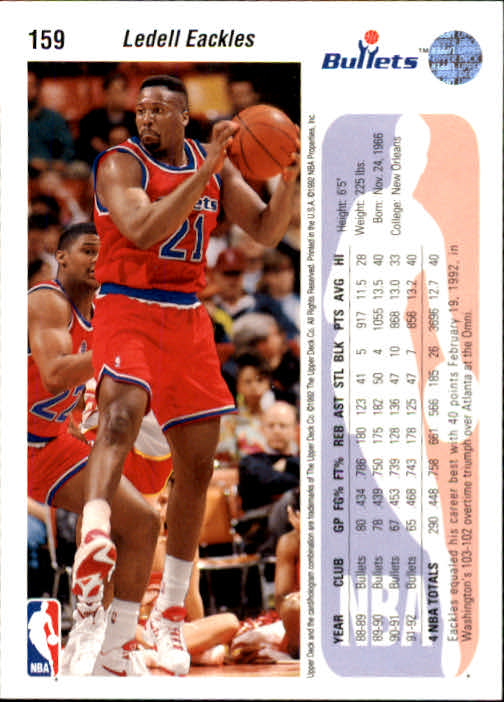 1992-93 choix de cartes basketball pont supérieur 96-264 - Photo 129 sur 339