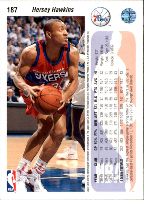 1992-93 choix de cartes basketball pont supérieur 96-264 - Photo 185 sur 339