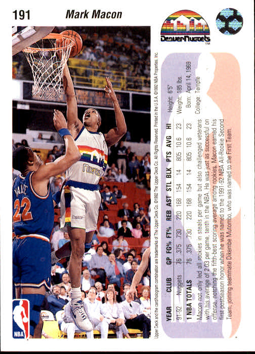 1992-93 choix de cartes basketball pont supérieur 96-264 - Photo 193 sur 339