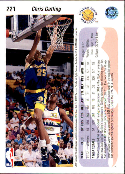 1992-93 choix de cartes basketball pont supérieur 96-264 - Photo 253 sur 339