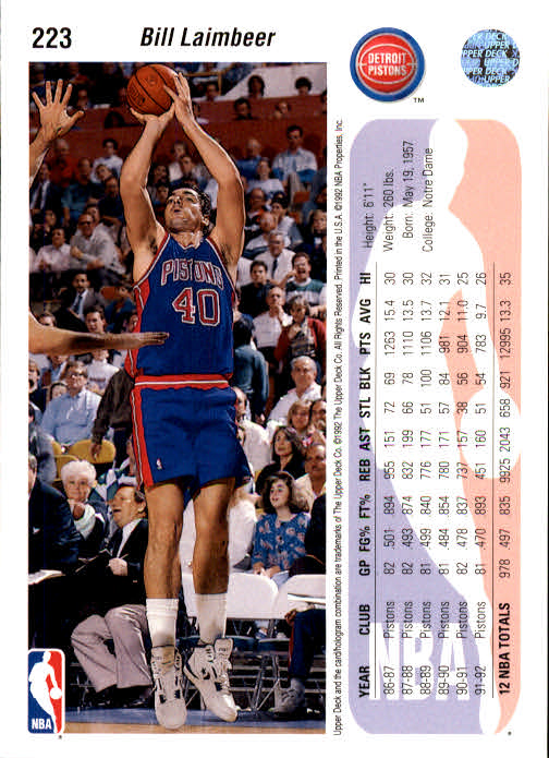 1992-93 choix de cartes basketball pont supérieur 96-264 - Photo 257 sur 339