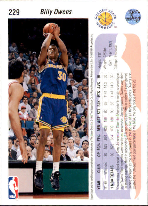 thumbnail 59  - 1992-93 Upper Deck Basketball (Cards 201-400) (Pick Your Cards)