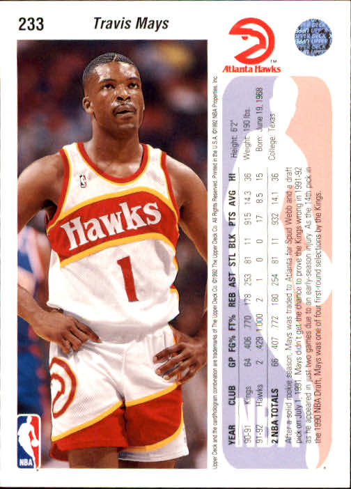 1992-93 choix de cartes basketball pont supérieur 96-264 - Photo 277 sur 339