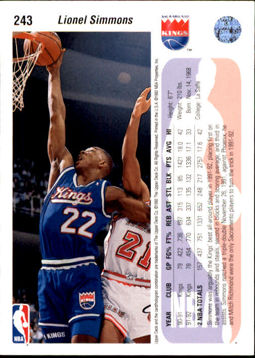 thumbnail 87  - 1992-93 Upper Deck Basketball (Cards 201-400) (Pick Your Cards)