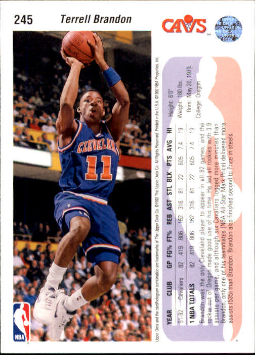 1992-93 choix de cartes basketball pont supérieur 96-264 - Photo 301 sur 339