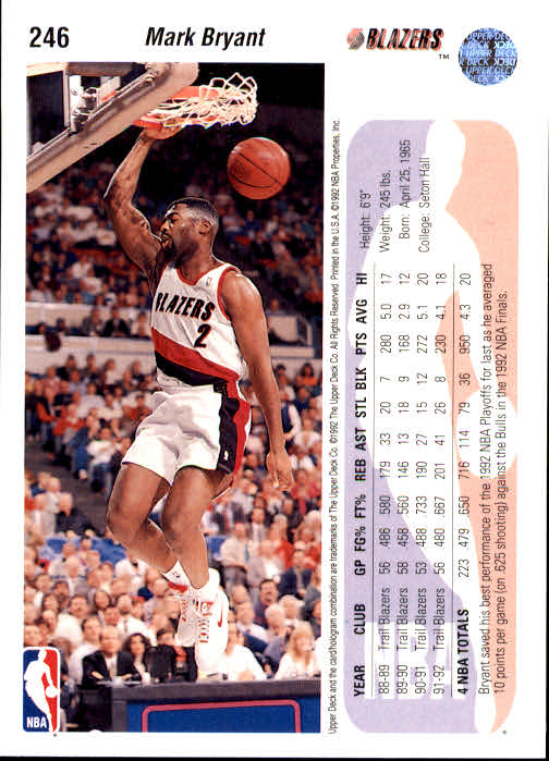 thumbnail 93  - 1992-93 Upper Deck Basketball (Cards 201-400) (Pick Your Cards)