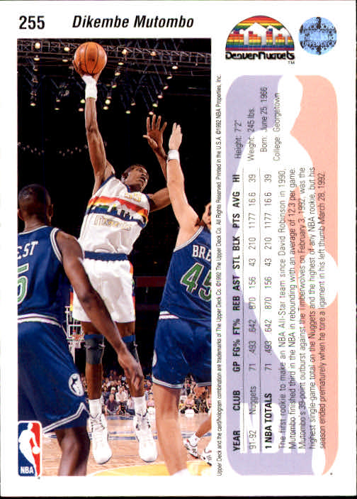 1992-93 choix de cartes basketball pont supérieur 96-264 - Photo 321 sur 339