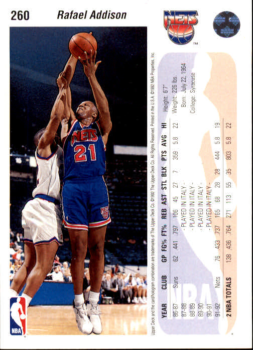 thumbnail 121  - 1992-93 Upper Deck Basketball (Cards 201-400) (Pick Your Cards)