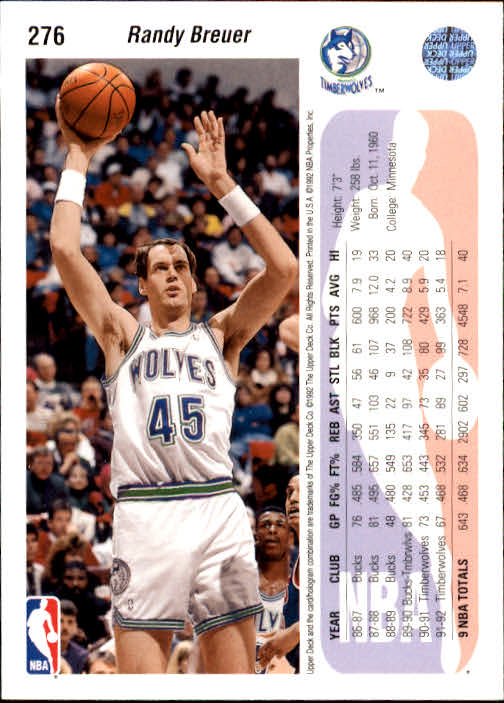 thumbnail 59  - 1992/1993 Upper Deck Basketball Part 2 Main Set Card #248 to #497