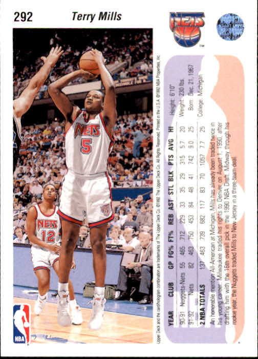 thumbnail 185  - 1992-93 Upper Deck Basketball (Cards 201-400) (Pick Your Cards)
